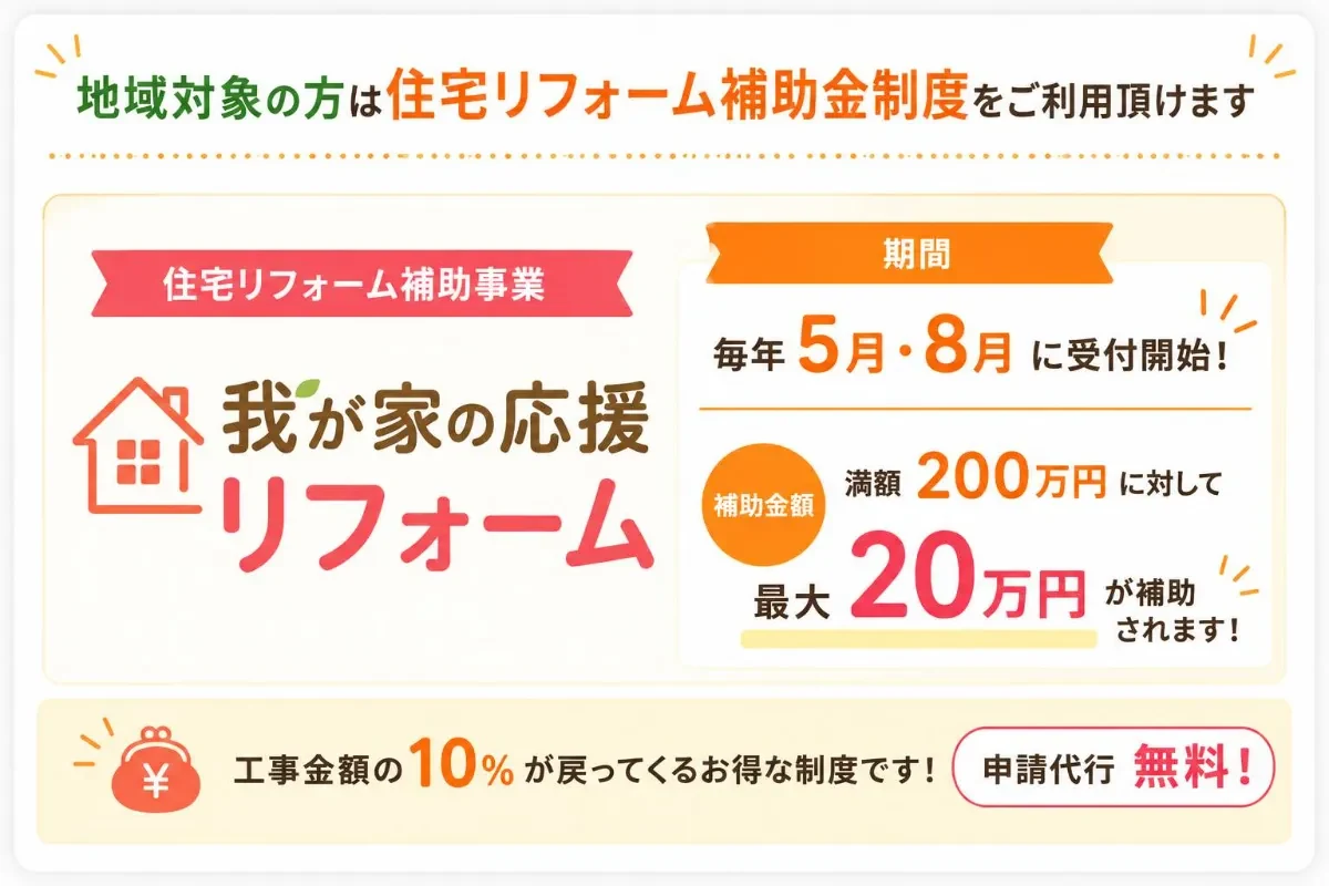 住宅リフォーム補助事業の案内バナー